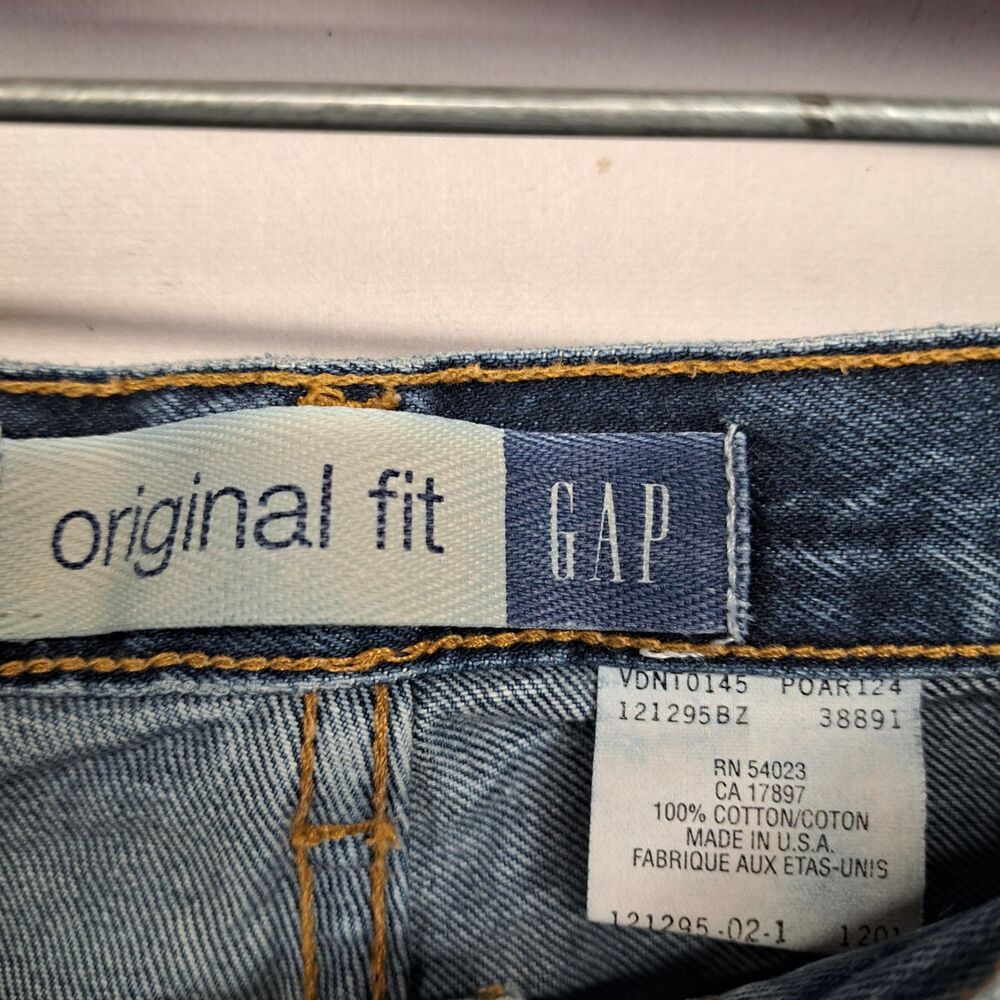 Vintage GAP Original Fit Ankle Jeans Womens 12 Medium Wash Made in USA Denim - Picture 3 of 7